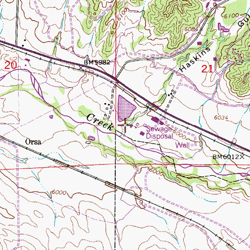 Topographic Map of Haskings Gulch, CO