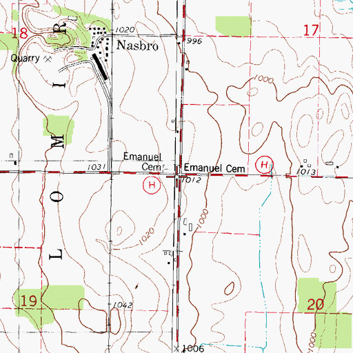 Topographic Map of Rural Leader School (historical), WI