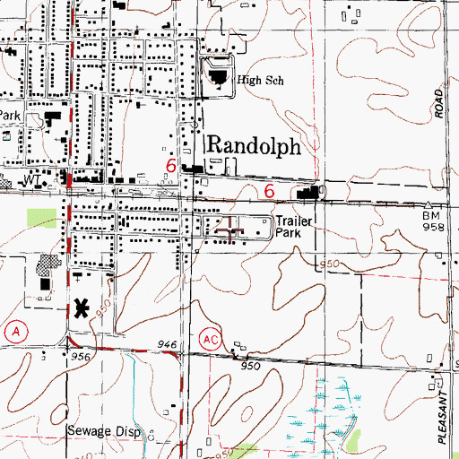 Topographic Map of Saint Gabriels Roman Catholic Church, WI