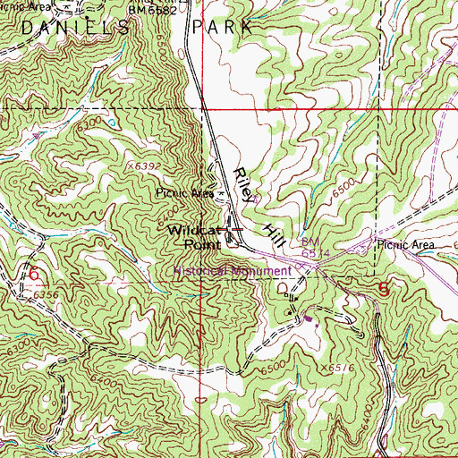 Topographic Map of Riley Hill, CO