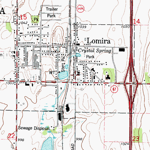 Topographic Map of Saint Johns Lutheran Church, WI