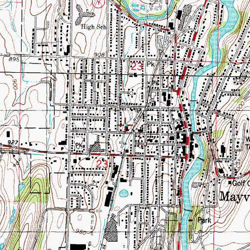 Topographic Map of Saint John's Lutheran School, WI