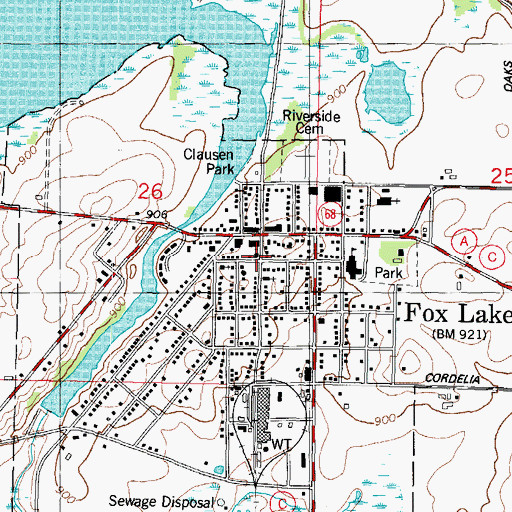 Topographic Map of Saint Marys Catholic Church, WI