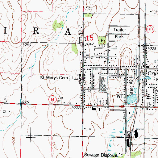 Topographic Map of Saint Marys Catholic Church, WI