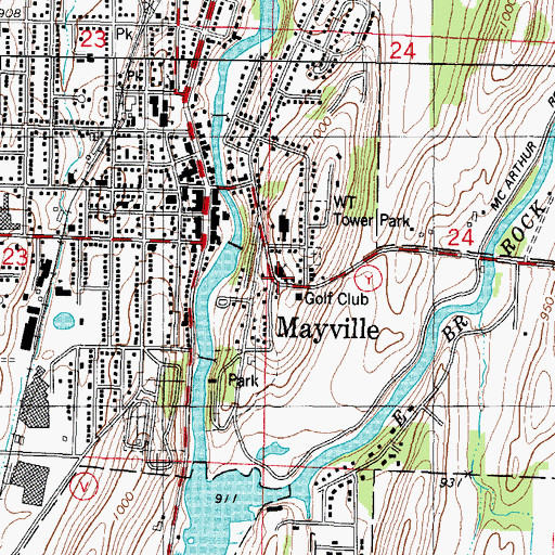 Topographic Map of Saint Marys Catholic Church, WI