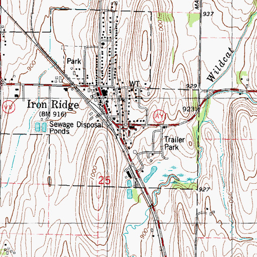 Topographic Map of Saint Matthews Lutheran Church, WI