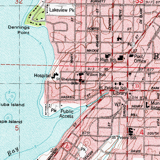 Topographic Map of Saint Stephen's Evangelical Lutheran School, WI