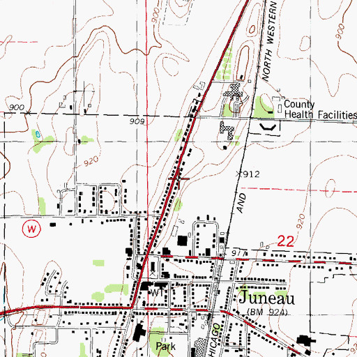 Topographic Map of Saint Stephens United Church of Christ, WI