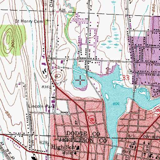 Topographic Map of Silver Creek Pond, WI