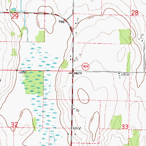 Topographic Map of Silver Leaf School (historical), WI