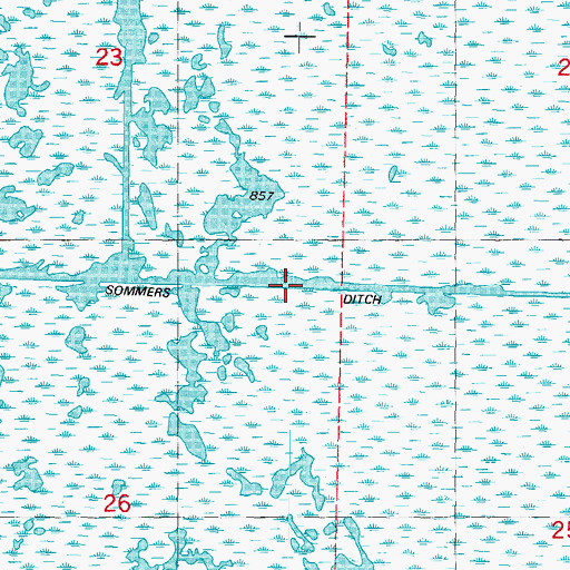 Topographic Map of Sommers Ditch, WI