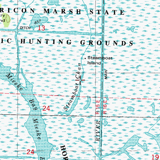Topographic Map of Steamboat Channel, WI