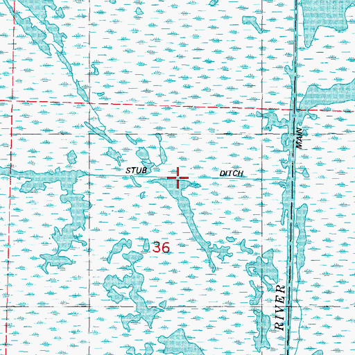 Topographic Map of Stub Ditch, WI
