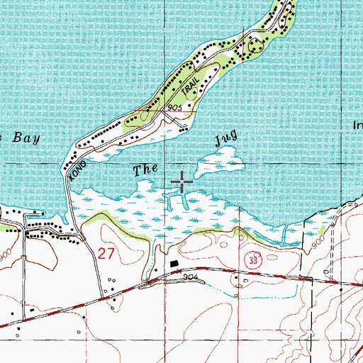Topographic Map of The Jug, WI