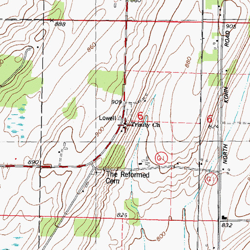 Topographic Map of Trinity Church, WI