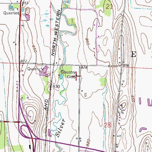Topographic Map of Watertown Country Club, WI
