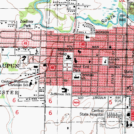 Topographic Map of West End Park, WI