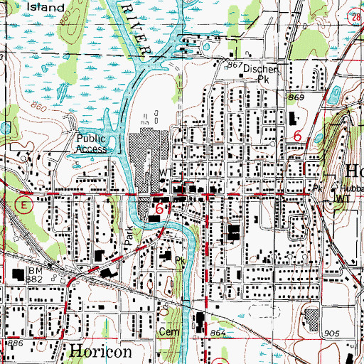 Topographic Map of Zion Lutheran Church, WI