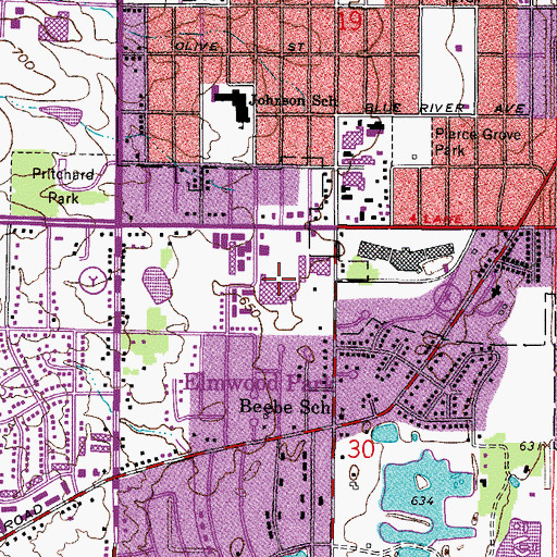 Topographic Map of Badger Plaza Shopping Center, WI