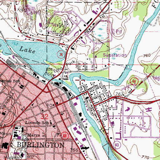 Topographic Map of Benson Park, WI