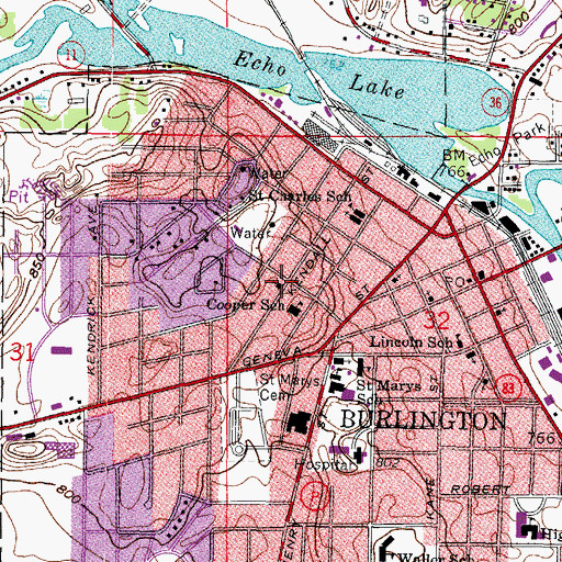 Topographic Map of Bethel Baptist Church, WI