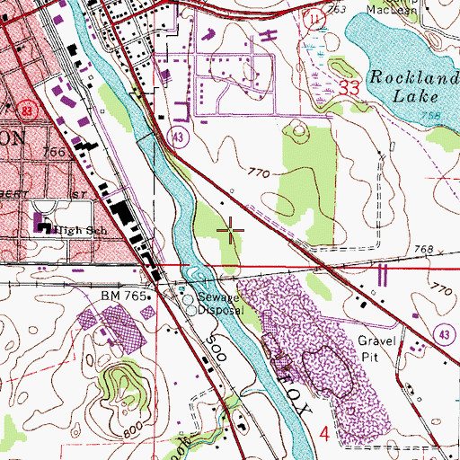 Topographic Map of Bushnell Park, WI