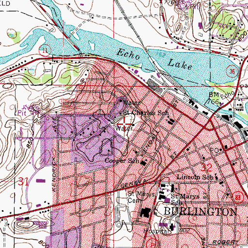 Topographic Map of Devor Park, WI