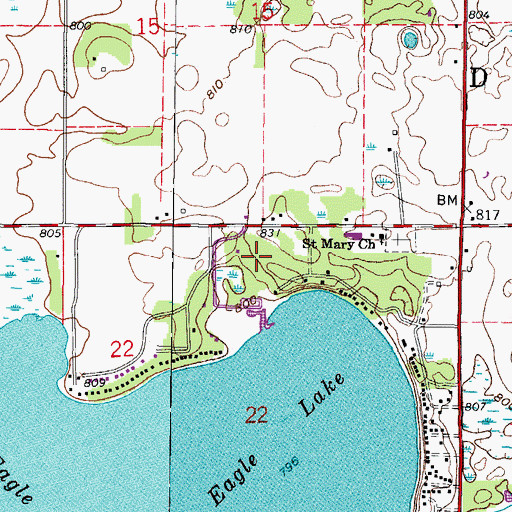 Topographic Map of Eagle Lake Park, WI