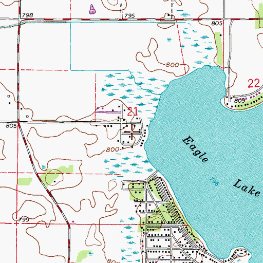 Topographic Map of Eagle Lake Terrace, WI