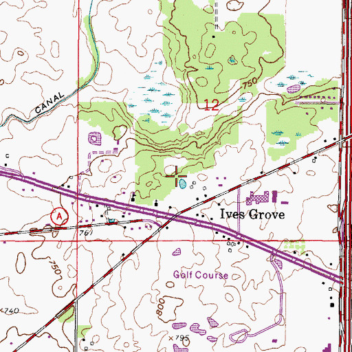 Topographic Map of Evans Park, WI