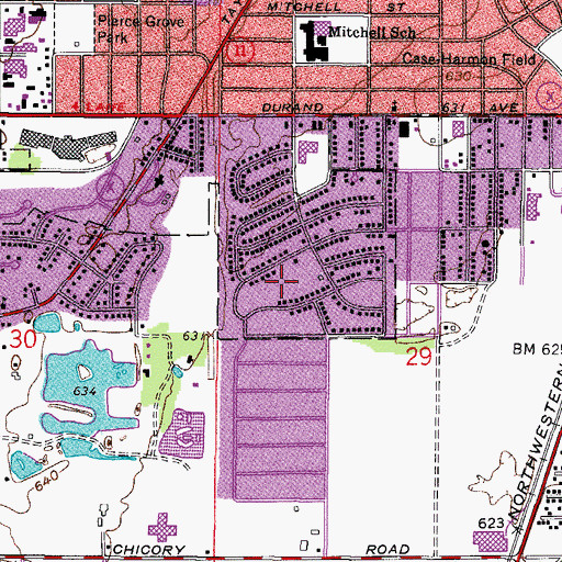 Topographic Map of Greencrest Park, WI