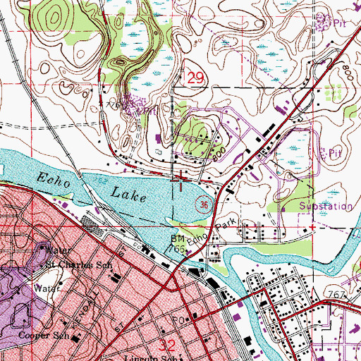 Topographic Map of Grove Street Park, WI