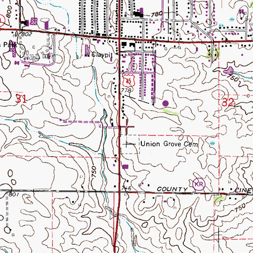 Topographic Map of First Assembly of God Church, WI