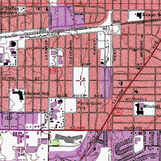Topographic Map of Humble Park, WI