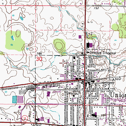 Topographic Map of Leider Park, WI
