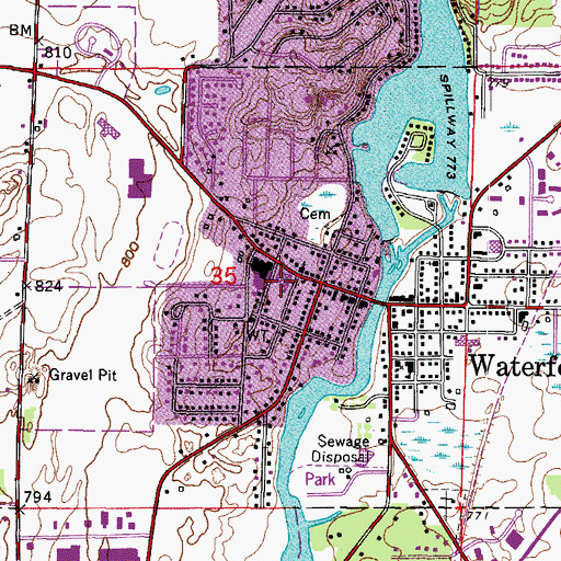 Topographic Map of Maple View School, WI