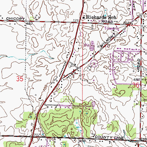Topographic Map of Racine Baptist Church, WI