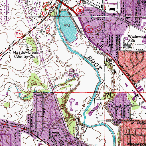 Topographic Map of Racine Country Club, WI