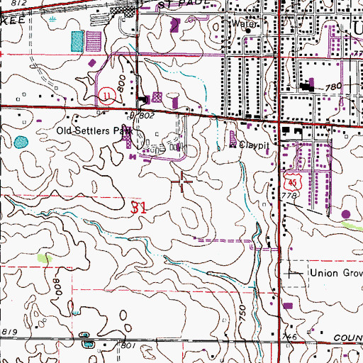 Topographic Map of Racine County Fairgrounds, WI