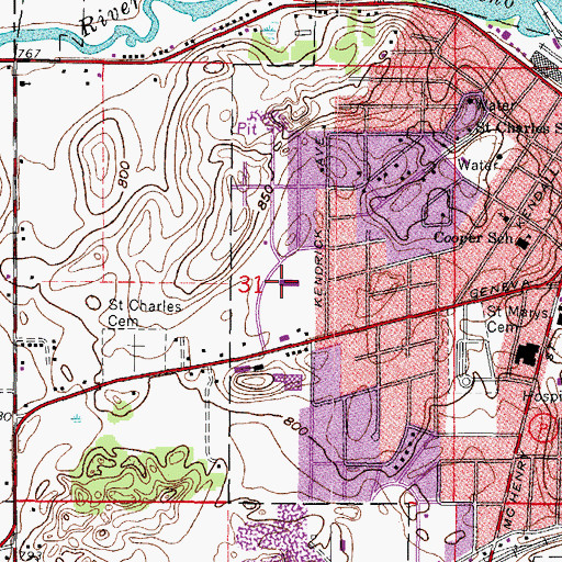 Topographic Map of Saint John's Lutheran School, WI