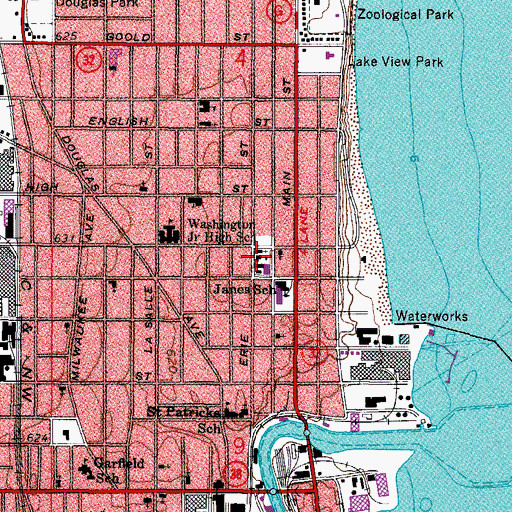 Topographic Map of Saint Joseph School, WI