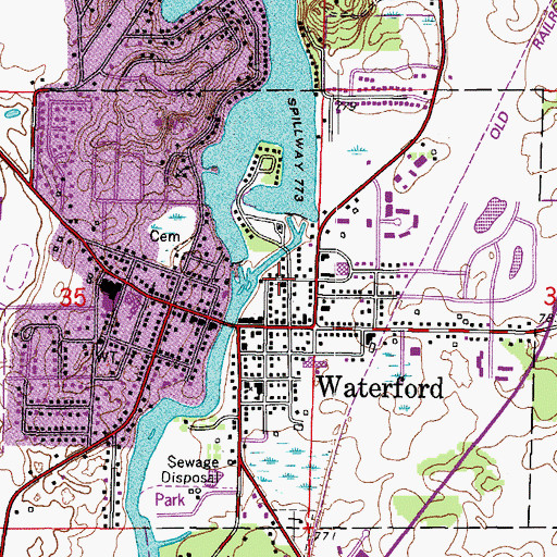 Topographic Map of Saint Mary and Saint Antonious Church, WI