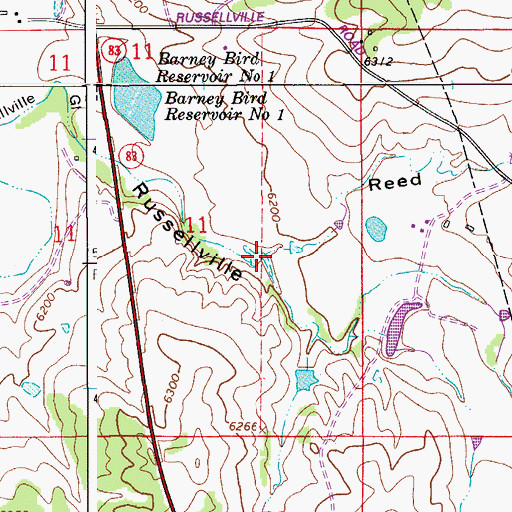 Topographic Map of Reed Hollow, CO
