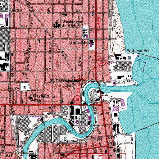 Topographic Map of Saint Patricks Roman Catholic Church, WI