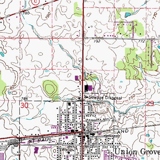 Topographic Map of Saint Robert Bellarmine Catholic Church, WI