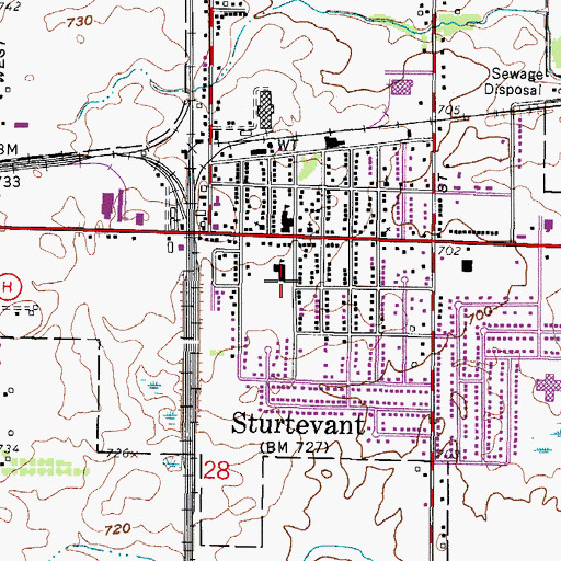 Topographic Map of Saint Sebastian School, WI