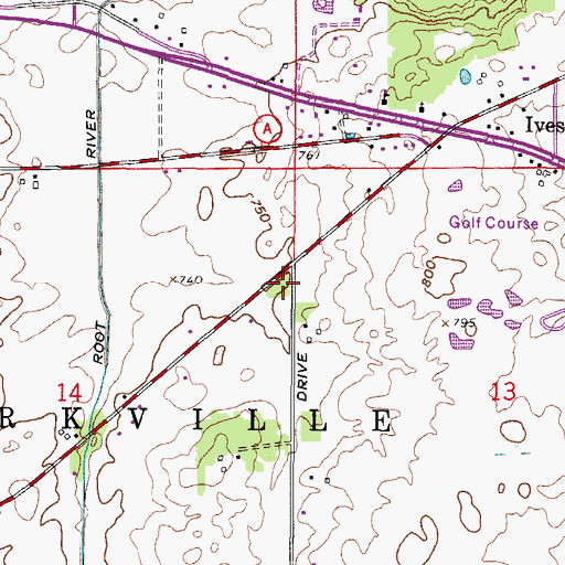 Topographic Map of Skewes Park, WI