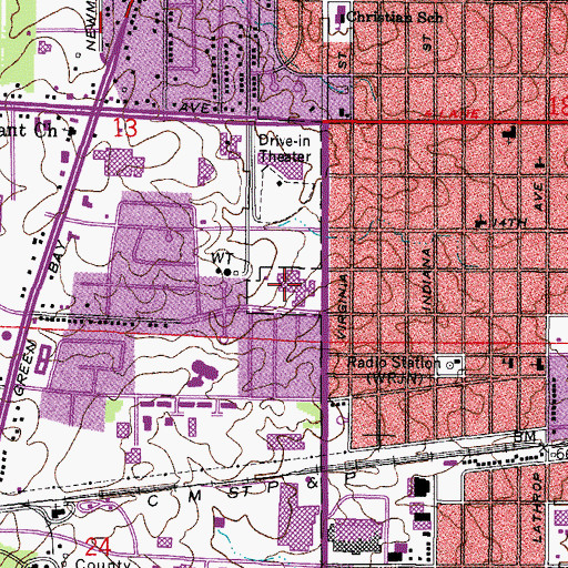 Topographic Map of Starbuck Middle School, WI