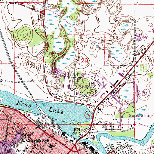 Topographic Map of Steinhoff Park, WI