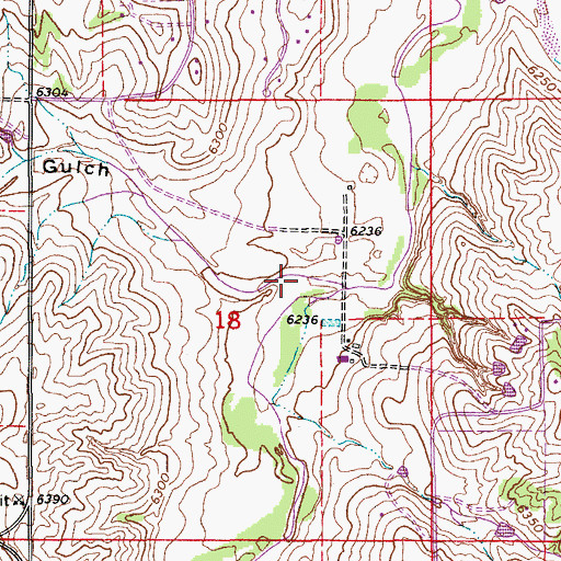Topographic Map of Henderson Gulch, CO